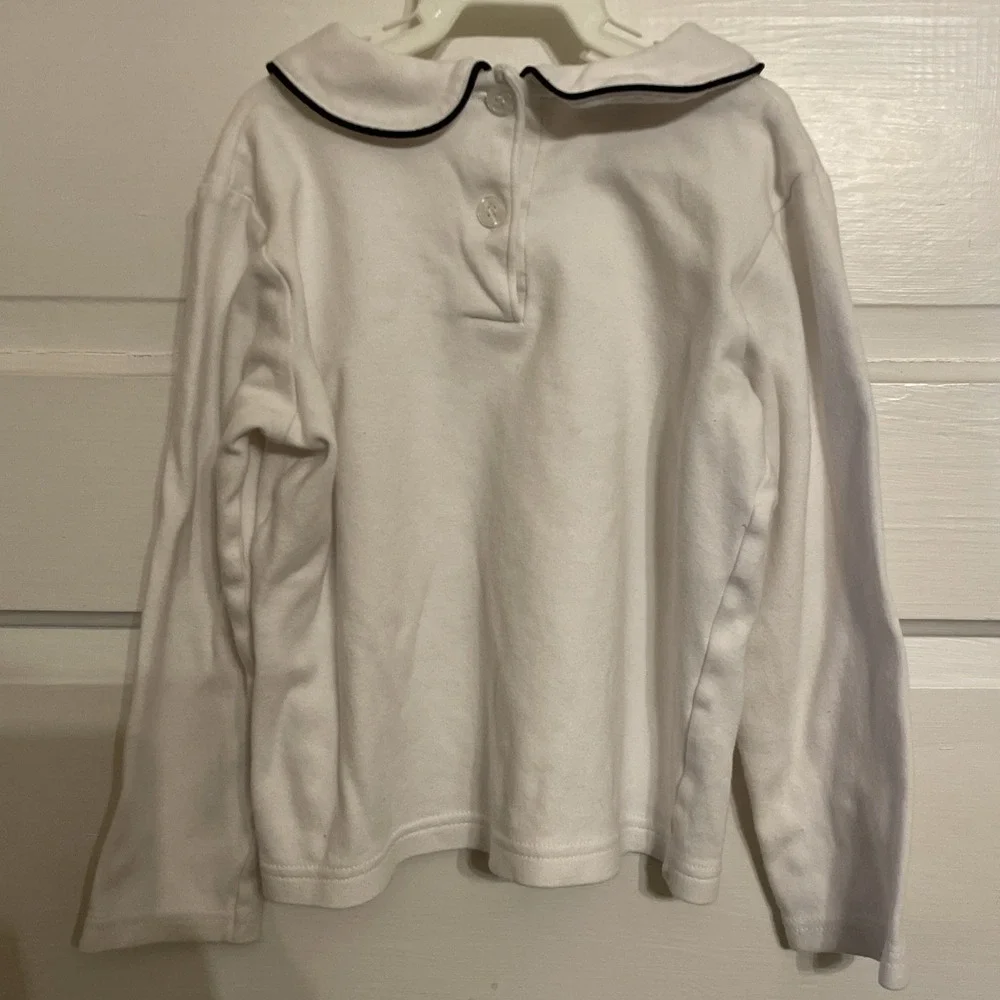 Vintage OshKosh B' Gosh Long Sleeve Peter Pan Collar Flower Embroidered Girls 5T